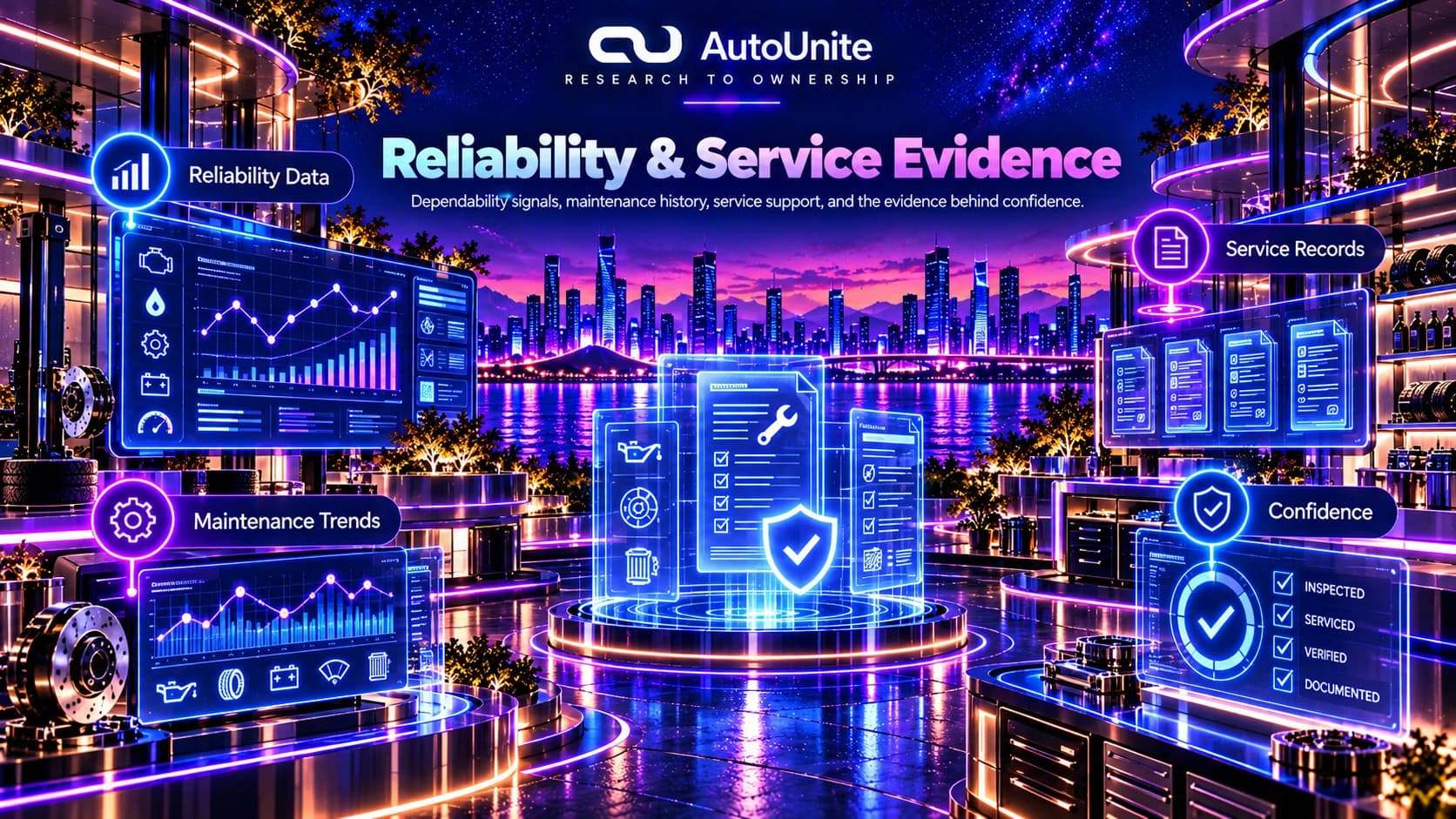 Reliability references using service records, maintenance trends, documentation, condition, and confidence cues.