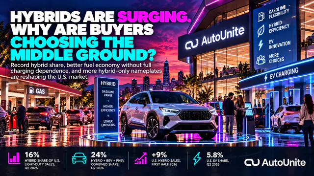 AutoUnite Newsletter 49 hero for Hybrids Are Surging. Why Are Buyers Choosing the Middle Ground?