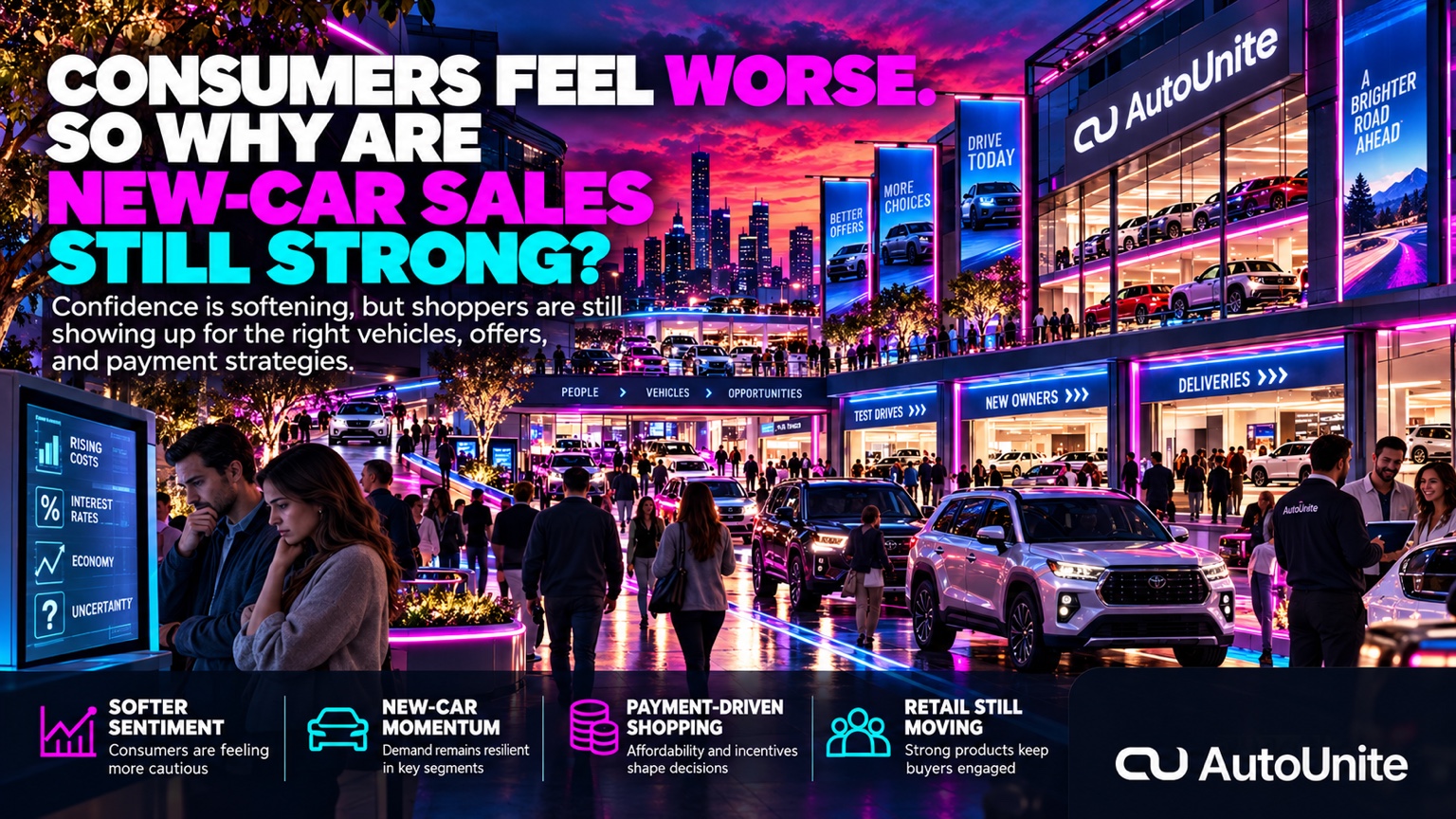 AutoUnite Newsletter 47 hero for Consumers Feel Worse. So Why Are New-Car Sales Still Strong?